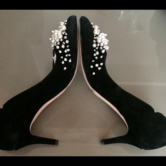 ENZO ANGIOLINI - PEARL & SUEDE HEELS - Picture 2 of 8